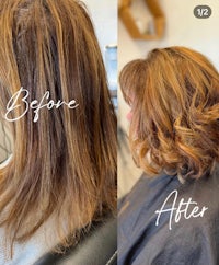 before and after pictures of a woman's hair